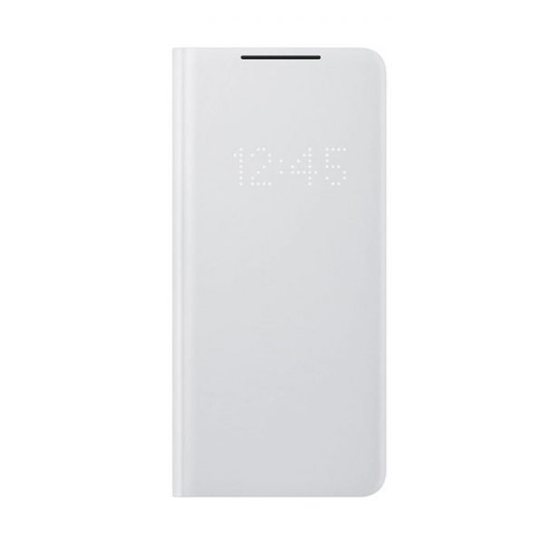 کیف کلاسوری گوشی سامسونگ Galaxy S21 Ultra مدل LED Wallet Cover سفید