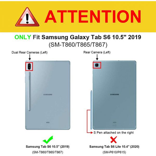 کیف کلاسوری تبلت سامسونگ Galaxy Tab S6 10.5 2019 / T860 / T865 رنگ مشکی قهوه ای حالت استند مخصوص تتب اس 6