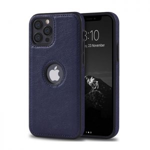 کاور چرمی گوشی اپل iphone 12 Pro Max سورمه ای