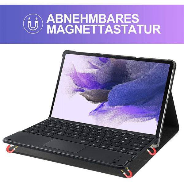 کیف کیبورددار تبلت سامسونگ Galaxy Tab S7 Plus ساخت شرکت IVSO مشکی