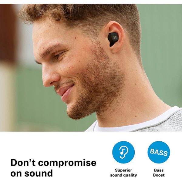 هدفون بی سیم سنهایزر مدل CX Plus دارای Active Noise Cancellation مشکی