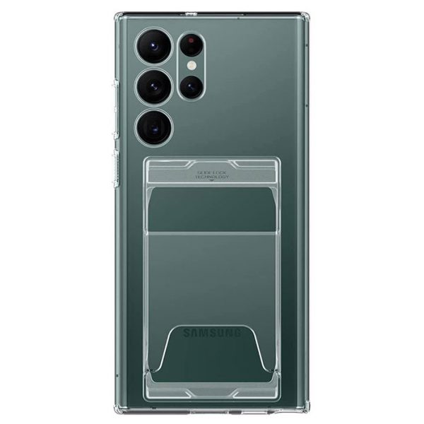 قاب اسپیگن گوشی سامسونگ Galaxy S22 Ultra مدل Crystal Slot بی رنگ