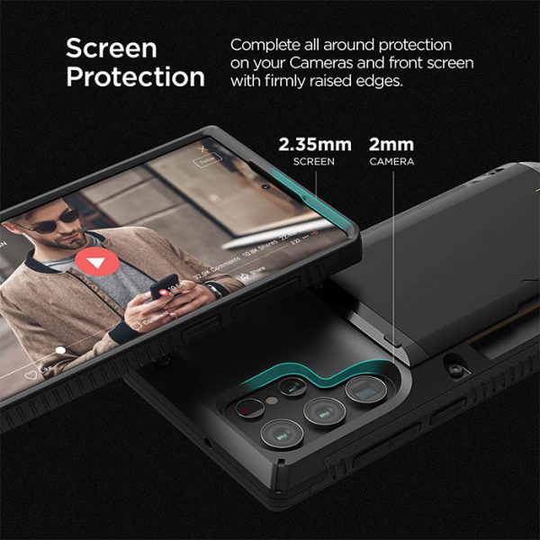 قاب VRS Design گوشی سامسونگ Galaxy S22 Ultra Damda Glide Pro مشکی