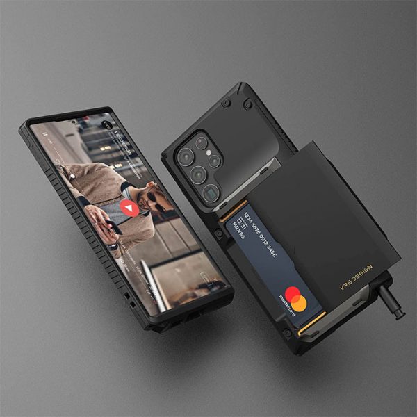 کاور VRS Design گوشی سامسونگ Galaxy S22 Ultra Damda Glide Pro مشکی