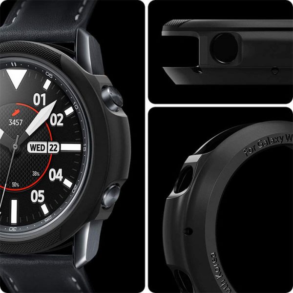 بند چرمی اسپیگن Liquid Air ساعت سامسونگ Galaxy Watch Active / Active 2 40mm / Active 2 44mm مشکی