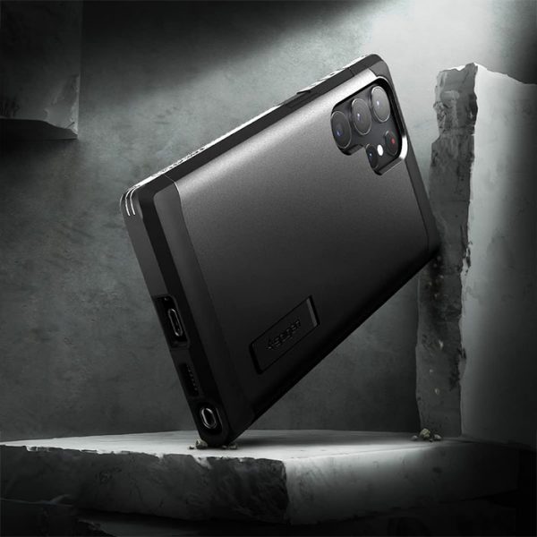 کاور اسپیگن گوشی سامسونگ Galaxy S22 Ultra مدل Tough Armor مشکی