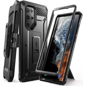 کاور و محافظ نمایشگر گوشی سامسونگ Galaxy S22 Ultra ساخت شرکت SupCase مشکی