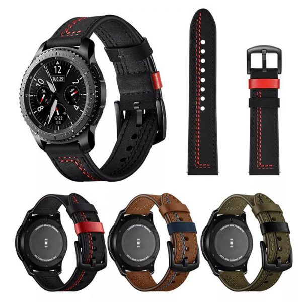 بند مدل Leatherrb2022 ساعت سامسونگ Galaxy Watch Active / Active2 40mm / Active2 44mm مشکی