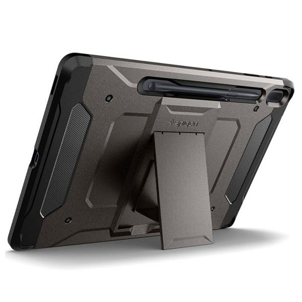 کاور اسپیگن تبلت سامسونگ Galaxy Tab S7 Plus T970/T975/T976 Tough Armor Pro رنگ gun metal