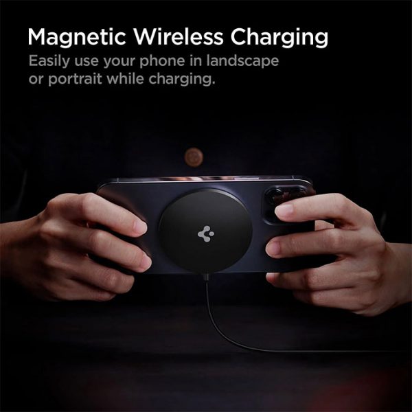 شارژر بدون سیم گوشی اپل برند اسپیگن PF2009 مشکی