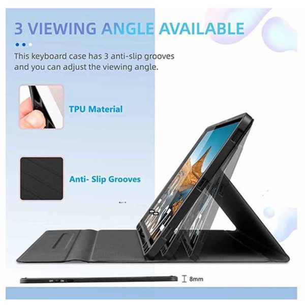 کاور کیبورددار Lux-CKFE تبلت سامسونگ Galaxy Tab S7 FE دارای بک لایت