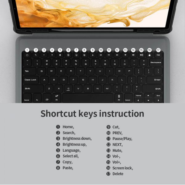 کیف کیبورددار نیلکین مدل Bumper Combo Keyboard تبلت سامسونگ گلکسی Tab S8 Plus / S7 FE / S7 Plus