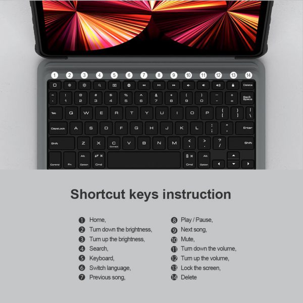 کیف کیبورددار نیلکین مدل Bumper Combo Keyboard تبلت اپل iPad Pro 11 2022 مشکی
