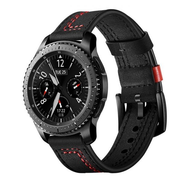 بند مدل Leatherrb2035 ساعت سامسونگ Galaxy Watch 6 40mm / 44mm / Watch 6 Classic 43mm / 47mm مشکی