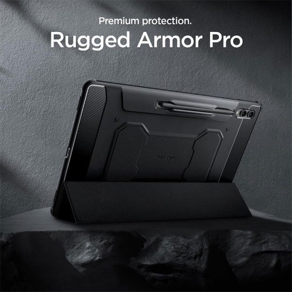 کیف اسپیگن Rugged Armor Pro تبلت سامسونگ Galaxy Tab S9 Ultra / S8 Ultra مشکی