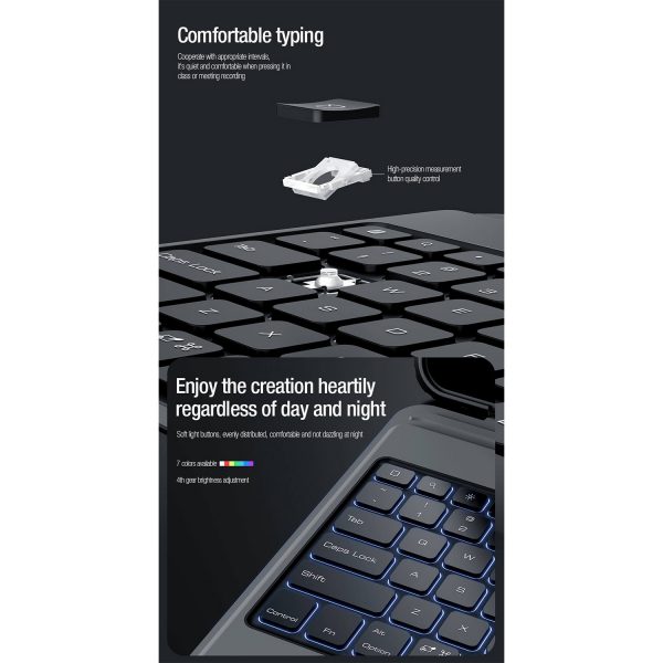 کیف کیبورددار نیلکین مدل Bumper Combo Backlit تبلت اپل iPad Pro 12.9 2022 / 2021 مشکی