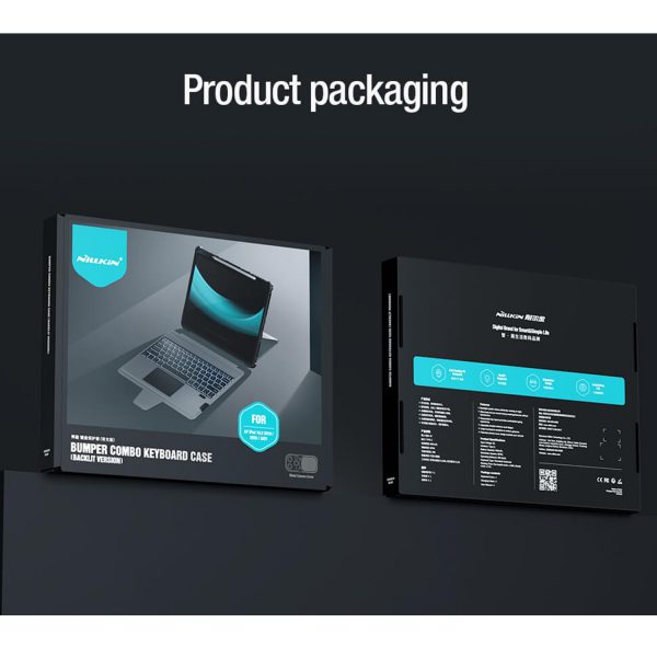 جعبه کیف کیبورد دار نیلکین مدل Bumper Combo Backlit تبلت اپل iPad Pro 12.9 2022 / 2021 / 2020