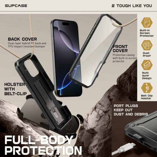 کاور 360 درجه ساپ کیس مدل Unicorn Beetle PRO Rugged گوشی پل iPhone 16 Pro Max