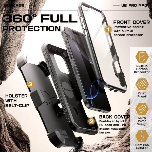 کاور ساپ کیس Unicorn Beetle PRO MAG Rugged گوشی اپل iPhone 16 Pro Max