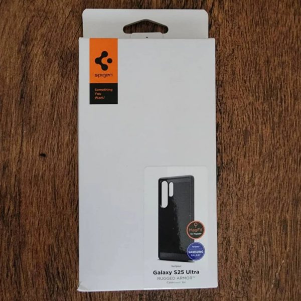 جعبه کاور اسپیگن مدل Rugged Armor MagFit گوشی سامسونگ گلکسی اس 25 الترا مشکی