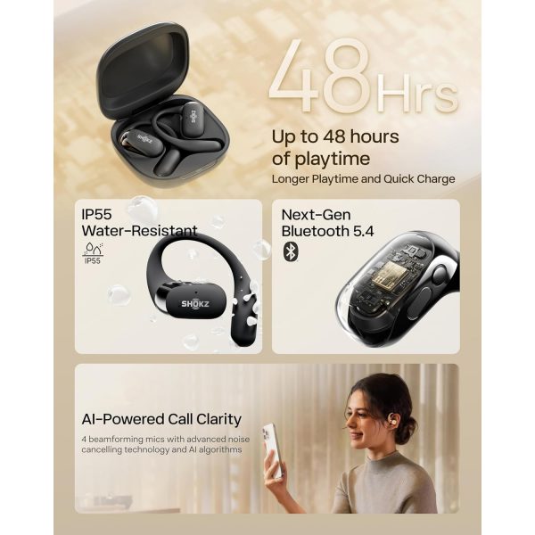 هدفون بی سیم افترشوکز مدل OpenFit 2 مشکی