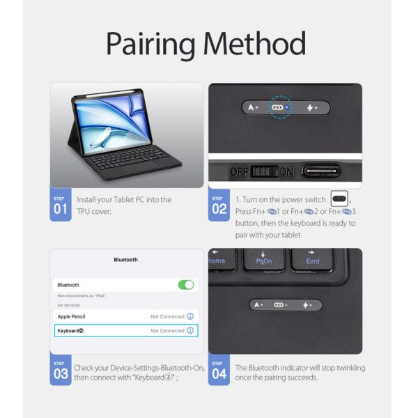 کیف کیبورد دار دوکس دوکیس مدل TK تبلت اپل iPad Air 11(2024/2025)/iPad Air 4/5/iPad Pro 11 (2020/2021/2022)