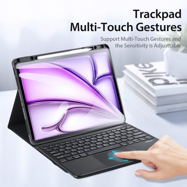 کیف کیبورد دار دوکس دوکیس مدل TK تبلت اپل iPad Air 13 (2024/2025)/iPad Pro 12.9(2020/2021/2022)
