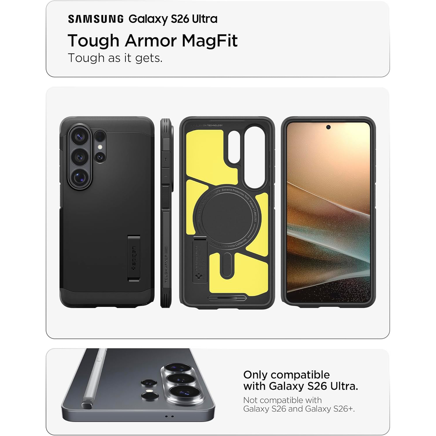 کاور اسپیگن مدل Tough Armor MagFit گوشی سامسونگ Galaxy S26 Ultra