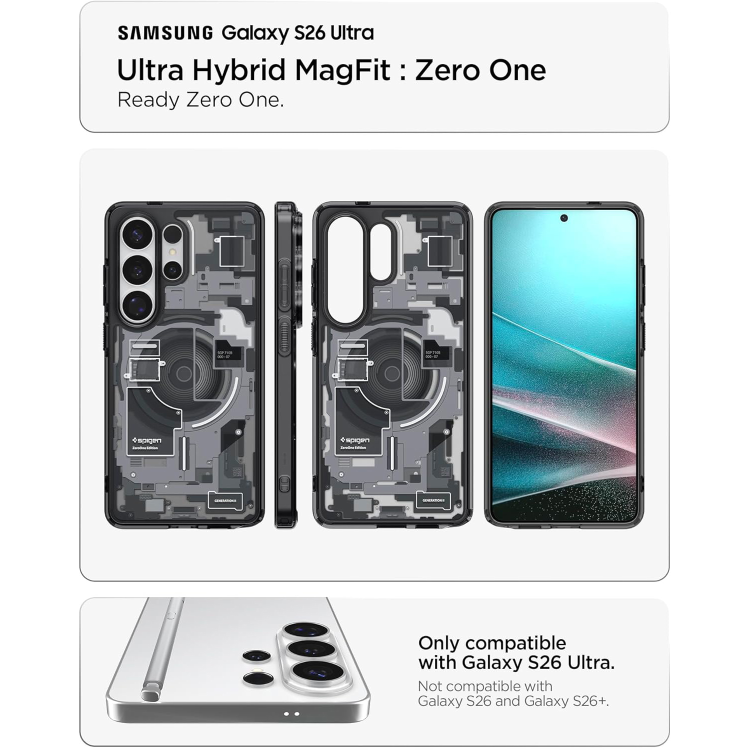 کاور اسپیگن Ultra Hybrid Zero One MagFit گوشی سامسونگ Galaxy S26 Ultra