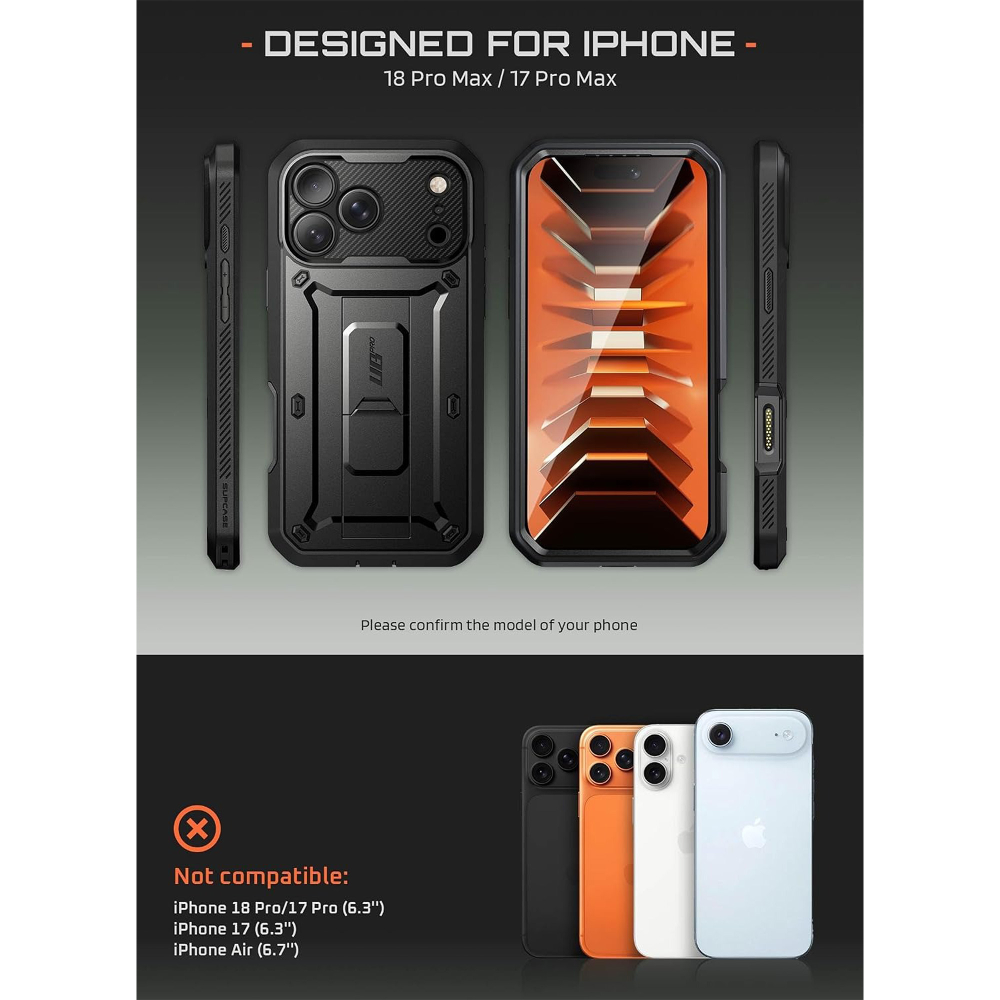 کاور 360 درجه ساپ کیس مدل UB PRO گوشی پل iPhone 18 Pro Max / 17 Pro Max