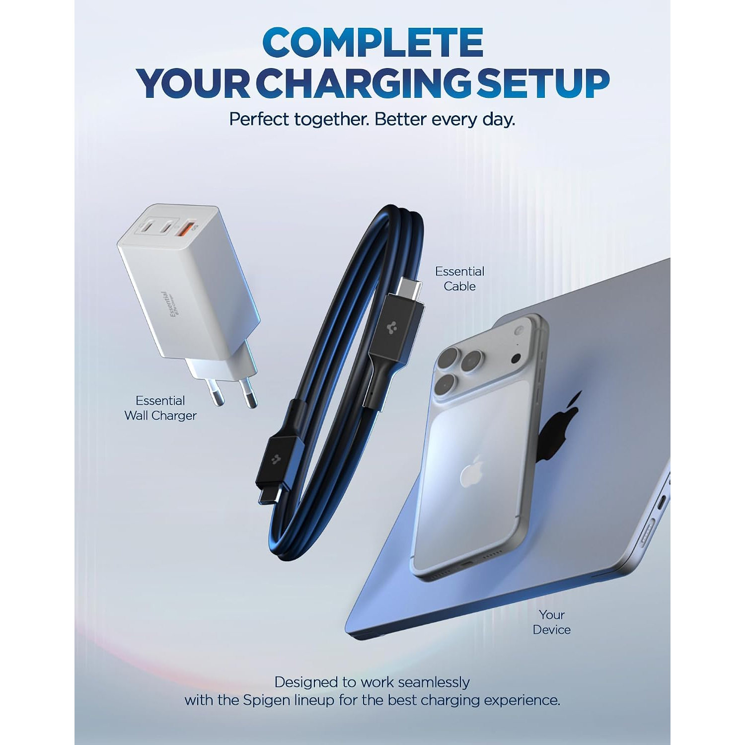 کابل تبدیل USB-C اسپیگن مدل ACA09459-100W طول 1 متر