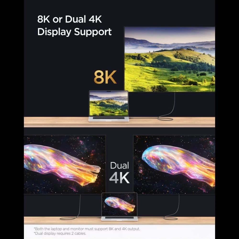 کابل تبدیل USB-C اسپیگن مدل ACA09459-100W طول 1 متر