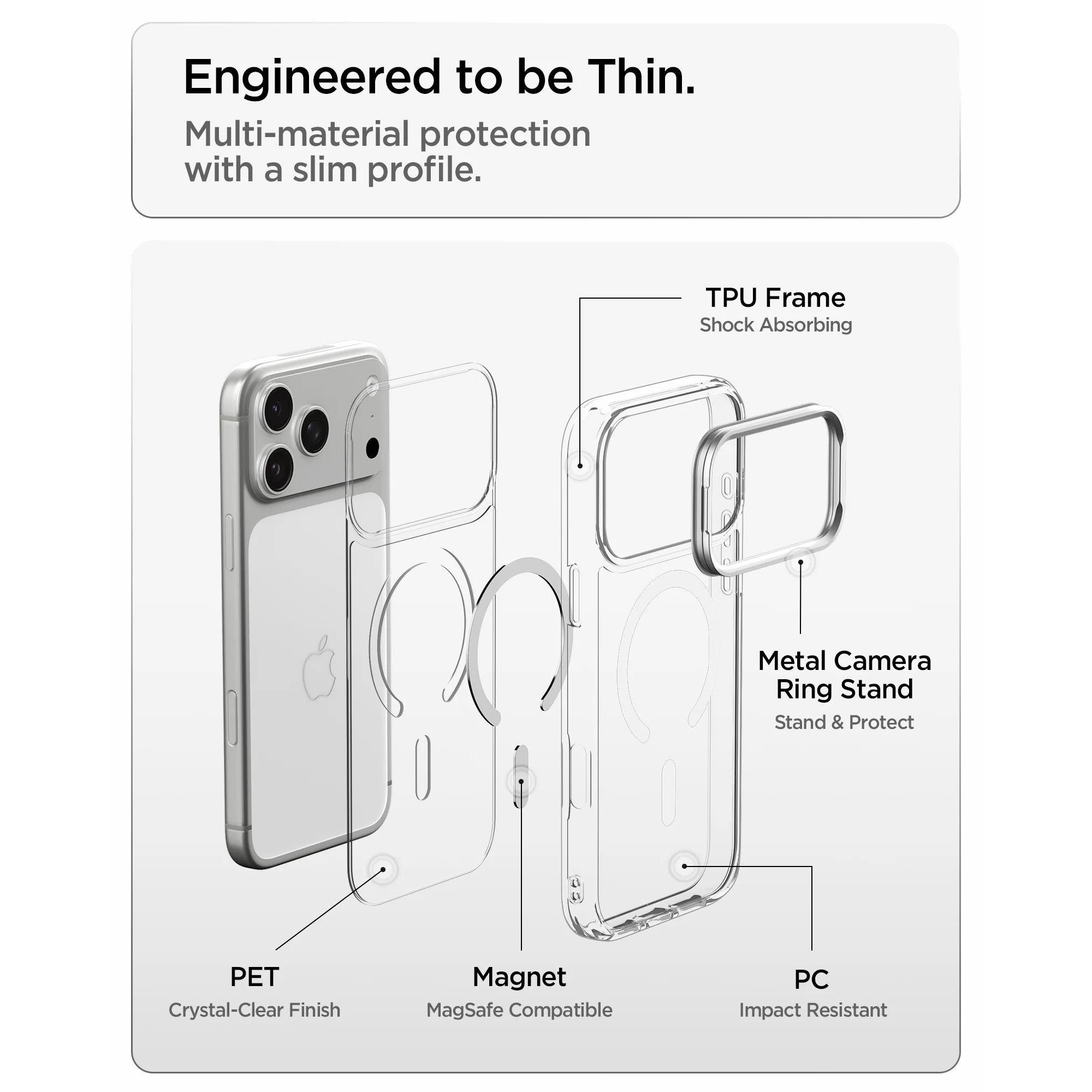 کاور اسپگن مدل Ultra Hybrid Optik S Mag Fit گوشی اپل iPhone 18 Pro Max / 17 Pro Max