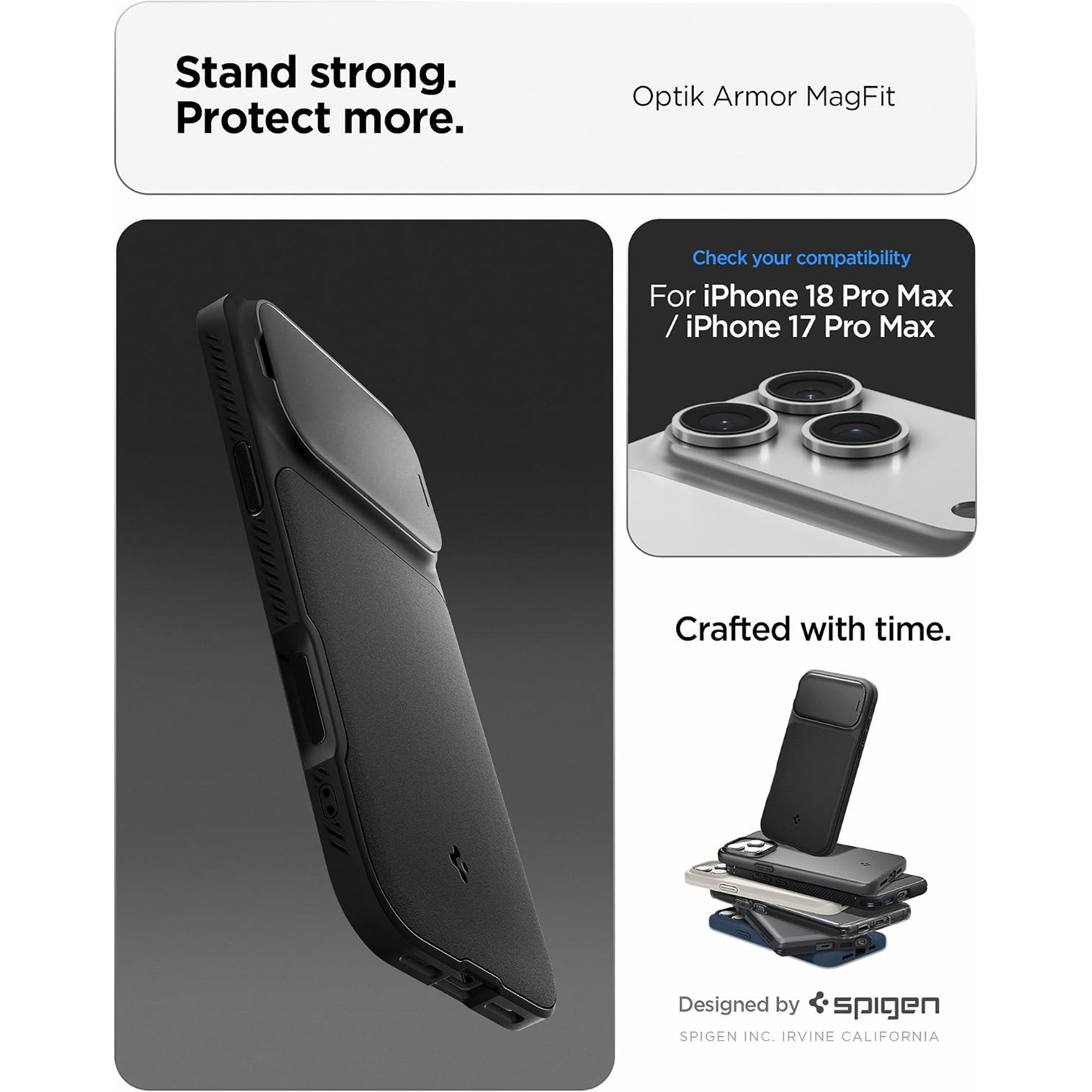 کاور اسپگن مدل Optik Armor MagFit گوشی اپل iPhone 18 Pro Max / 17 Pro Max - تصویر 2