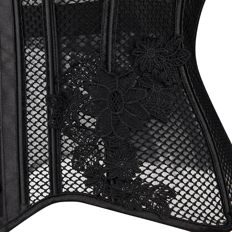 تاپ زنانه مدل گیپور گوتیک فنردار کد LUX00699