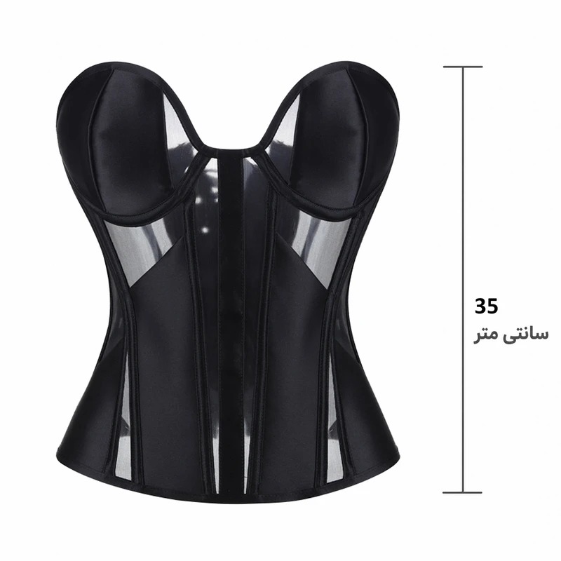 تاپ زنانه مدل ساتن تور فنردار تاپلکس LUX00353 - تصویر 4