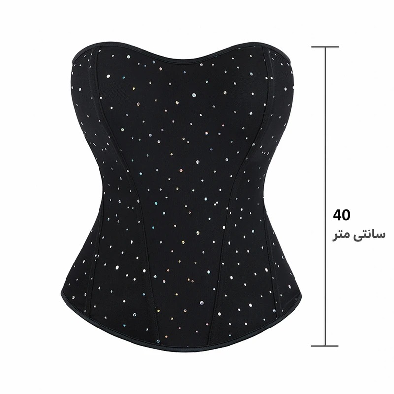 تاپ زنانه مدل دکلته فنردار مجلسی LUX00539